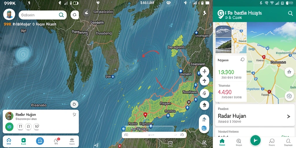 Tampilan antarmuka aplikasi 99RK dengan fitur radar cuaca yang jelas