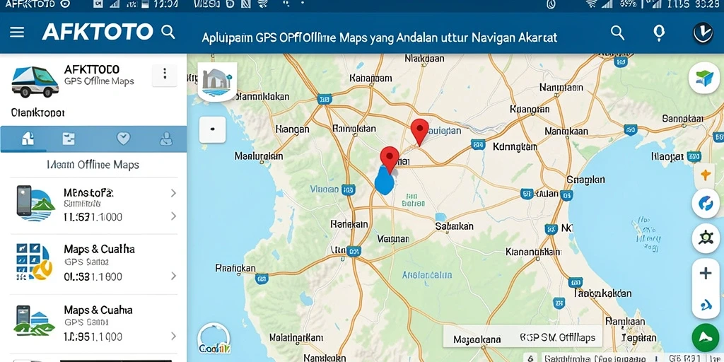 Screenshot utama AFKTOTO menunjukkan antarmuka intuitif GPS Offline Maps.