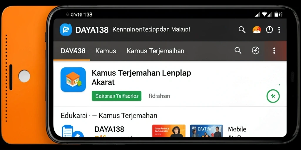 Antarmuka aplikasi DAYA138 untuk terjemahan bahasa yang mudah digunakan.