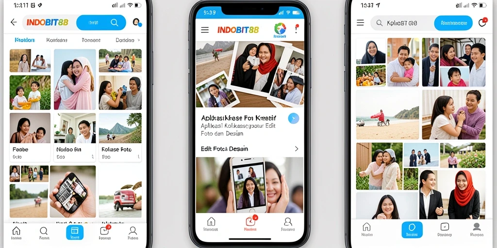Antarmuka menarik dari aplikasi Kolase Foto INDOBIT88.