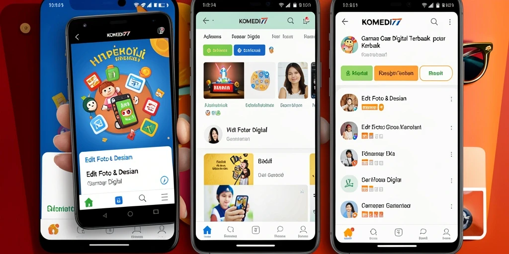 Tampilan antarmuka KOMEDI77 saat mengedit gambar digital.