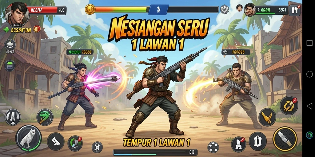 Antarmuka pertarungan seru 1 lawan 1 NESIAFUN.