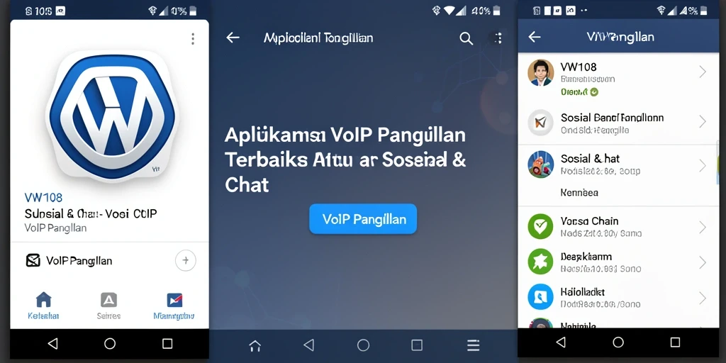 Antarmuka VW108 saat melakukan panggilan VoIP.