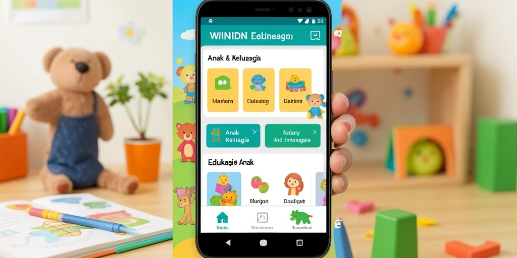 Antarmuka menarik dan edukatif WINIDN untuk anak-anak.